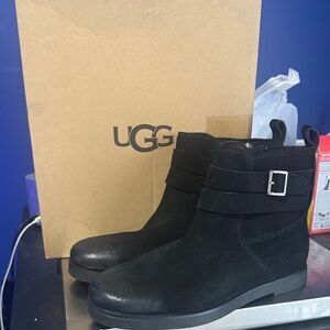 UGG Black Ankle Boots with Buckle